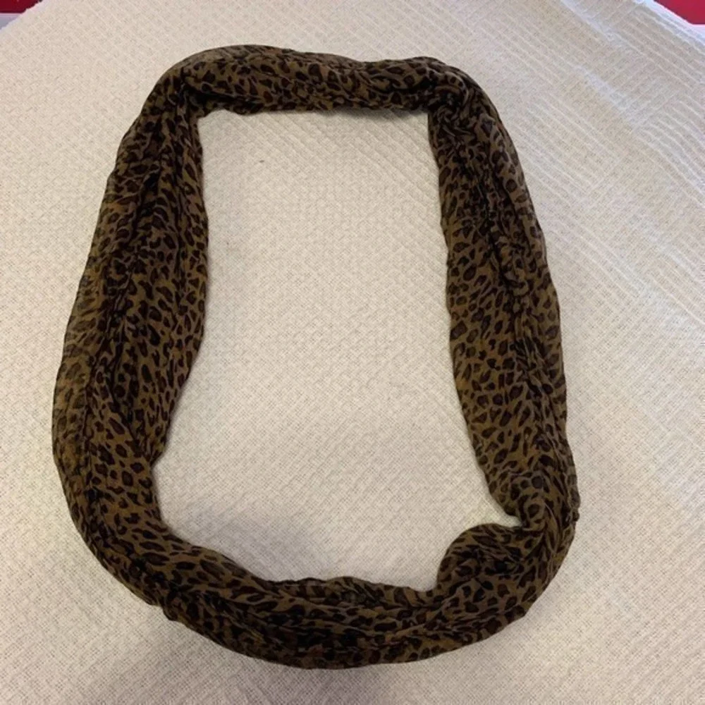 Leopard brown and black print infinity scarf